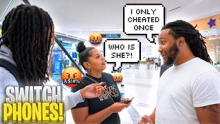 Making Couples Switch Phones 52 💔 *LOYALTY TEST* NYC PUBLIC INTERVIEW