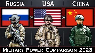 Russia vs USA vs China Military Power Comparison 2023 | Global Power