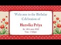 Hanvika Priya / Birthday Celebration / 14th June 2022