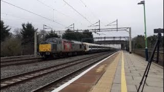 Rail Operations Group 37884 thrashes through Cheddington with 2 Southeastern 465s in tow 28/01/23