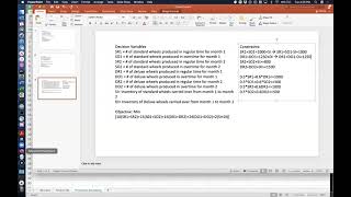 Linear Programming Production Scheduling Solution
