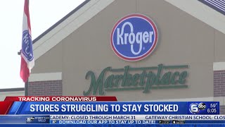 Kroger working 'nonstop' to keep shelves stocked, stores clean