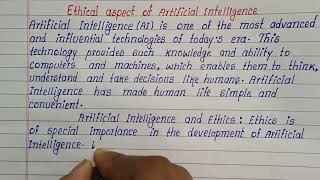 Best English Essay on Ethical Aspect of Artificial Intelligence | Simple Essay Ethics Artificial