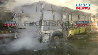 Major Incident Averted: Mo Bus Blaze in Cuttack, Passengers Safely Evacuated