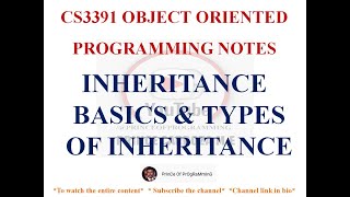 INHERITANCE IN JAVA NOTES | CS3391 OBJECT ORIENTED PROGRAMMING NOTES | 2021 REGULATION CSE