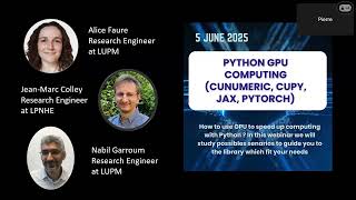 Webinar - Python GPU computing (Cunumeric, cuPy, JAX, Pytorch)
