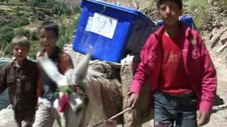 Donkeys carry Afghan ballot boxes