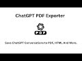 How to Export ChatGPT Conversation to PDF, Markdown, HTML, CSV, Excel, or JSON in 2026