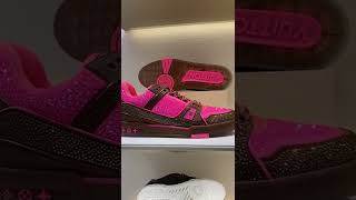 LV Pink \u0026 Brown Crystal Trainers #LV #youtubeshorts #shorts #crystals #louisvuitton #luxuryfashion