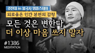 1386일 수행 | 모든 것은 변한다, 더 이상 마음 쓰지 말자 ✔️외로움은 인간 본연의 감정 [귓전대 in 불국사 템플스테이]