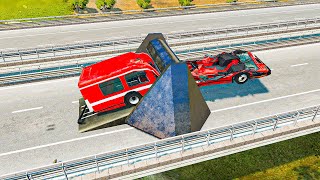 Cars vs Spinning Roller 😱 BeamNG Drive
