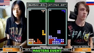 SO SUDDEN! Meme, Neko | Rd 2 | Classic Tetris Monthly Masters | November 2024