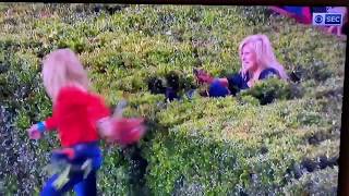 Fan Gets Stuck In The Bushes Trying To Rush The Field | 2019 Iron Bowl