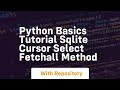 Python basics tutorial sqlite cursor select fetchall method