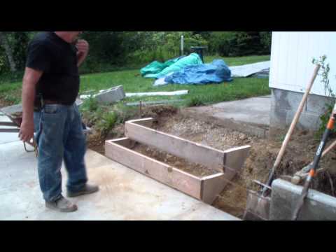 Forming a set of cement steps, (part two) Forming a set of cement steps, (part two)