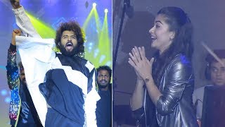 See Rashmika Mandanna Reaction To Vijay Deverakonda Rocking Speech | Dear Comrade Musical Festival