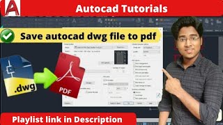 How to save autocad drawing as pdf | How to print DWG file to pdf