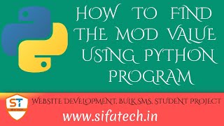 How to caluculate the MOD value using python program