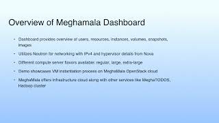 Overview of Meghamala Dashboard | Cloud Computing Opensource Cloud-Openstack Demo
