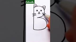 Cute Cat Drawing with pencil |AJ Arts| How to draw simple art 3d drawing| #shorts #drawing #youtube