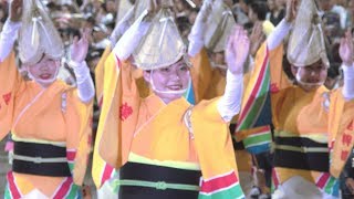 藍場浜を流す「達粋連」2019徳島夏の阿波おどり（2019.8.12）