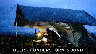 🌧️ RELAXING CAMPING 🏕️ heavy rain camping with thunderstorm (Rain Sound ASMR)