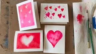 Easy Watercolor Valentine's Day Cards for Beginners | Valentine's Day Card  Painting Lesson