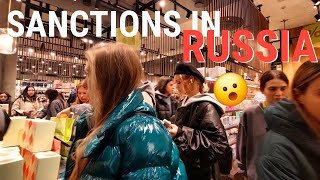 SHOPPING IN SANCTIONED RUSSIA! EMPTY SHELVES?!  supermarket mall sanctions prices food in Moscow.