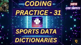 Coding Practice 31 | Sports Data | CCBP | NxtWave CCBP 4.0 |Python Coding | Python