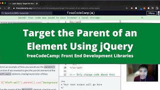 Target the Parent of an Element Using jQuery (jQuery) freeCodeCamp Tutorial