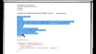 HOW TO PUT JQUERY CODE IN A EXTERNAL JS FILE