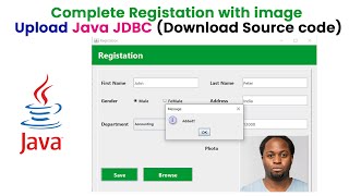 Complete Registration with image upload Java JDBC (Download Source code)