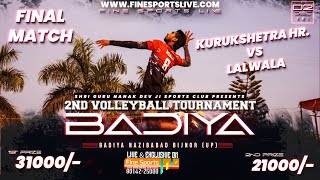 LALWALA Vs KURUKSHETRA || Final Volleyball Match || Bariya || @FineSportsLive