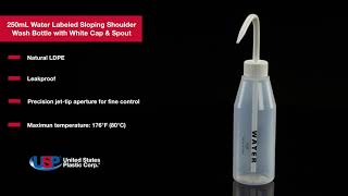 250mL Water Labeled Sloping Shoulder Wash | U.S. Plastic Corporation®