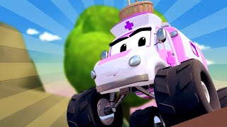 Monster Město -  Monster sanitka Miranda chce rozveselit Miu! | Monster truck animáky