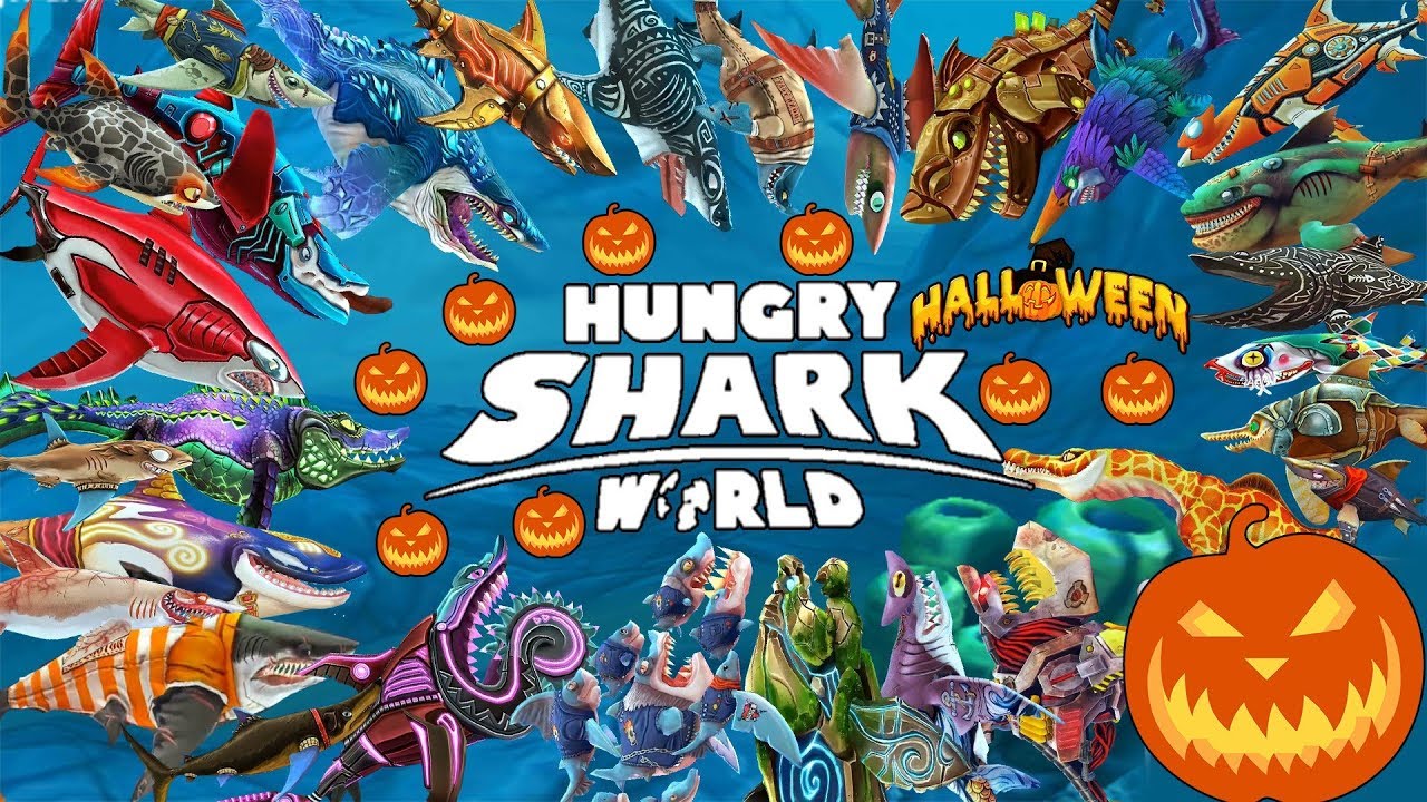 Hungry Shark World - ALL 29 SHARKS UNLOCKED & NEW HALLOWEEN UPDATE ...