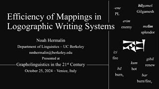 Noah Hermalin. — The Efficiency Mappings in Two Logographic Writing Systems