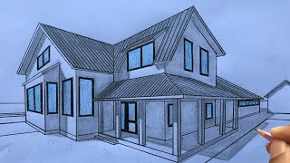 How to Draw a House using Two-Point Perspective: Step by Steps