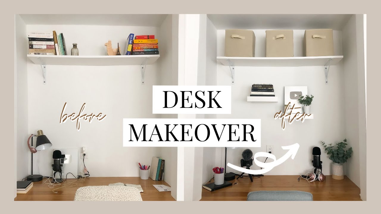 Redecorating My Desk Home Office Makeover Youtube