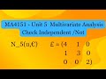 Find N_5(u, €) and Check Independent or Not in Multivariate Analysis | Unit 5 MA4151