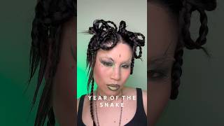 3 Makeup Looks: Year of the Snake🐍🪭 #chinesenewyear #yearofthesnake #makeuplooks #editorialmakeup