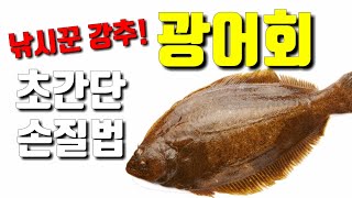 낚시가서 식칼로 광어회뜨는법 flatfish sashimi ヒラメ