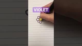 Violet Flower Drawing Shorts