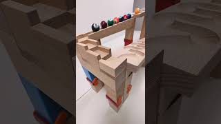 marble Run Race ASMR #223 Wooden Wave Course Colorful Marbles   #marblerun #marblerunrace #asmr