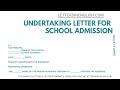 Undertaking Letter for School Admission – Undertaking Letter Format | Letters in English