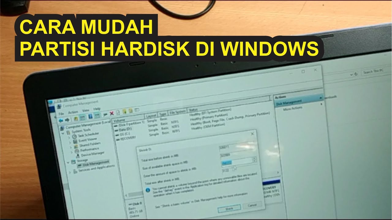 Cara Mudah Partisi Hardisk Di Windows 10 - YouTube