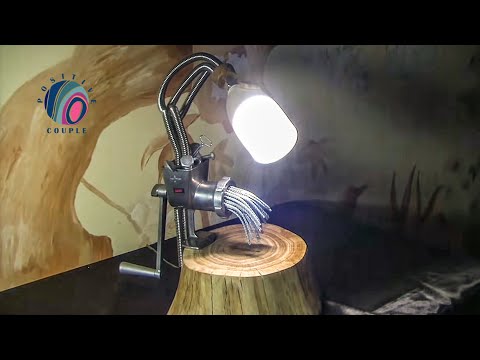 Table lamp from meat grinder. Настольная лампа из мясорубки. Table lamp from meat grinder. Настольная лампа из мясорубки.