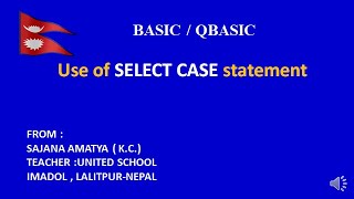 A QBASIC PROGRAM BY USING SELECT CASE STATEMENT.