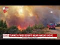 war graves reportedly under threat as wildfire rages near anzac cove in turkey