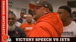 Freddie Kitchens Victory Speech After Defeating Jets in Week 2 | Cleveland Brown